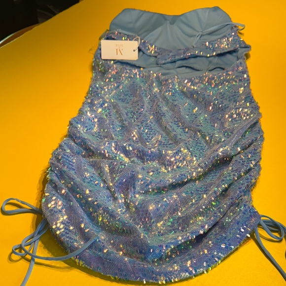 MNK Blue Sequin Prom Dress jr. - Picture 2 of 10